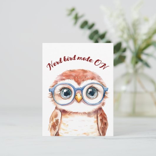 Geek Nerd Bird Aankondigingskaart (Staand voorkant)