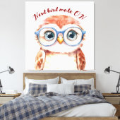 Geek Nerd Bird Canvas Afdruk (Insitu (Slaapkamer))