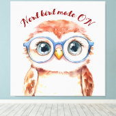 Geek Nerd Bird Canvas Afdruk (Insitu (Houten vloer))