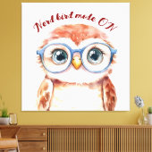 Geek Nerd Bird Canvas Afdruk (Insitu (Woonkamer))