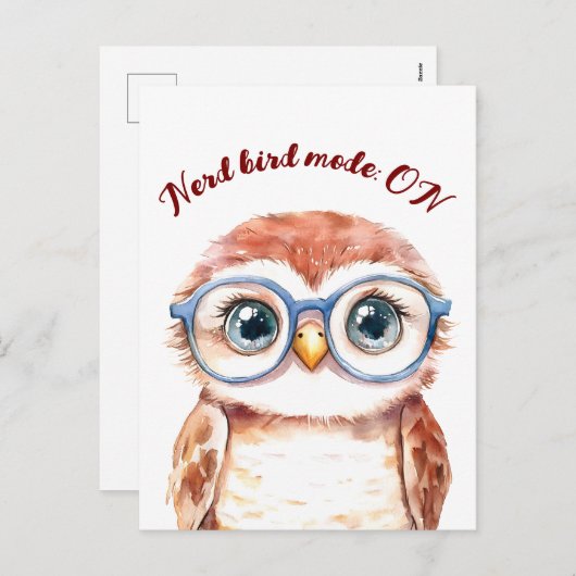 Geek Nerd Bird Feestdagenkaart (Voorkant / Achterkant)
