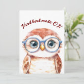 Geek Nerd Bird Feestdagenkaart (Staand voorkant)