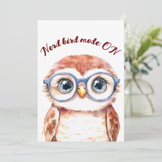 Geek Nerd Bird Feestdagenkaart (Staand voorkant)