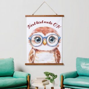 Geek Nerd Bird Hangend Wandkleed
