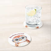 Geek Nerd Bird Ronde Kartonnen Onderzetter (Insitu)