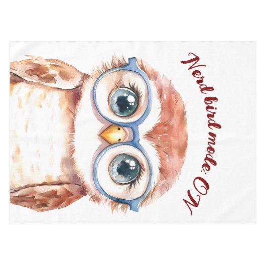 Geek Nerd Bird Tafelkleed (Voorkant (Horizontaal))