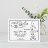 Geek Nerd Theau 40th Birthday Party Invitation Kaart (Staand voorkant)