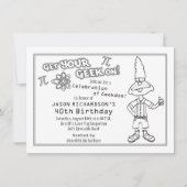 Geek Nerd Theau 40th Birthday Party Invitation Kaart (Voorkant)