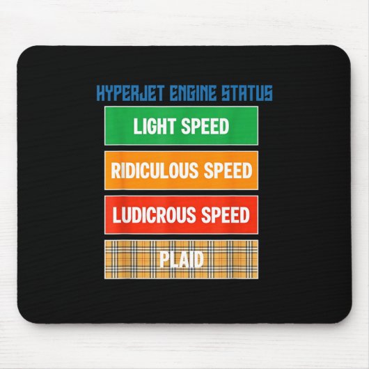 Geek Nerdy Hyperjet Motor Status Ontwerp Muismat (Voorkant)