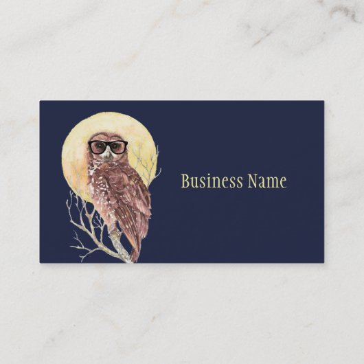 Geek Night Owl in bril Visitekaartje (Achterkant)