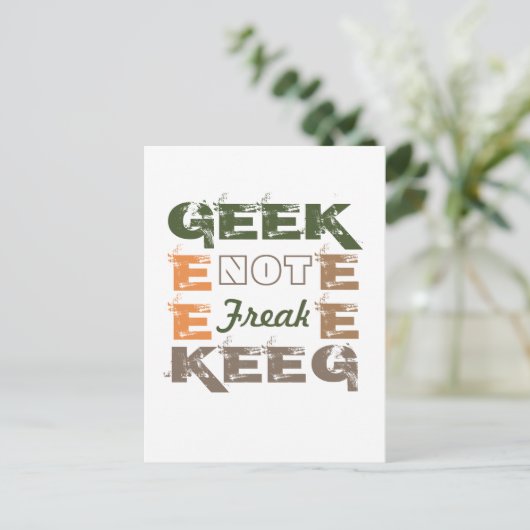 Geek not Freak Briefkaart (Staand voorkant)