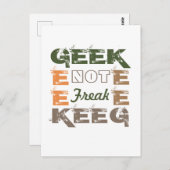 Geek not Freak Briefkaart (Voorkant / Achterkant)