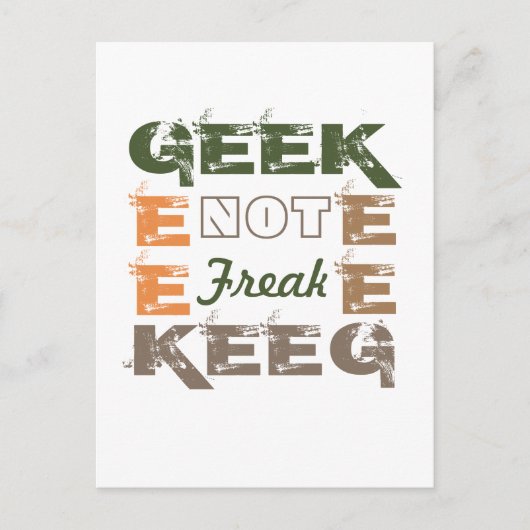 Geek not Freak Briefkaart (Voorkant)
