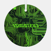 Geek Out Aangepaste PCB Groene Elektronische Circu Glas Ornament (Achterkant)