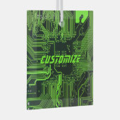 Geek Out Aangepaste PCB Groene Elektronische Circu Glas Ornament (Voorkant Rechts)