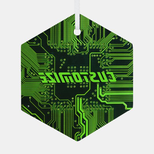 Geek Out Aangepaste PCB Groene Elektronische Circu Glas Ornament (Achterkant)