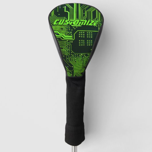 Geek Out Aangepaste PCB Groene Elektronische Circu Golfheadcover (Voorkant)