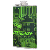 Geek Out Aangepaste PCB Groene Elektronische Circu Heupfles (Links)