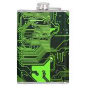 Geek Out Aangepaste PCB Groene Elektronische Circu Heupfles (Achterkant)