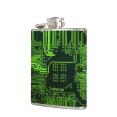 Geek Out Aangepaste PCB Groene Elektronische Circu Heupfles (Links)