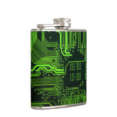 Geek Out Aangepaste PCB Groene Elektronische Circu Heupfles (Rechts)