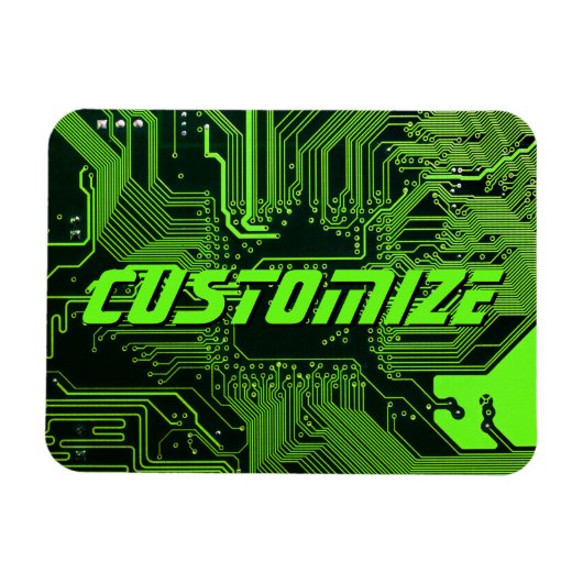 Geek Out Aangepaste PCB Groene Elektronische Circu Magneet (Horizontaal)