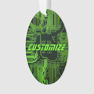 Geek Out Aangepaste PCB Groene Elektronische Circu Ornament
