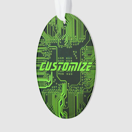 Geek Out Aangepaste PCB Groene Elektronische Circu Ornament (voorkant)
