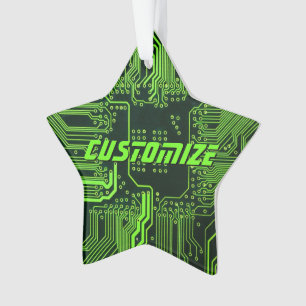Geek Out Aangepaste PCB Groene Elektronische Circu Ornament