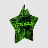 Geek Out Aangepaste PCB Groene Elektronische Circu Ornament (voorkant)