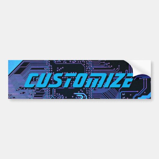 Geek Out Custom PCB Blauw Elektronische Circuit Bo Bumpersticker (Voorkant)