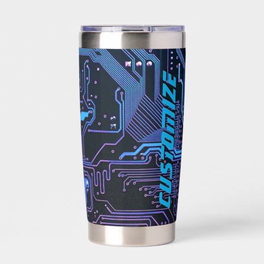 Geek Out Custom PCB Blauw Elektronische Circuit Bo Geïsoleerde Drinkbeker (Voorkant)