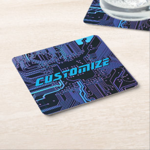 Geek Out Custom PCB Blauw Elektronische Circuit Bo Kartonnen Onderzetters