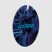 Geek Out Custom PCB Blauw Elektronische Circuit Bo Ornament (voorkant)