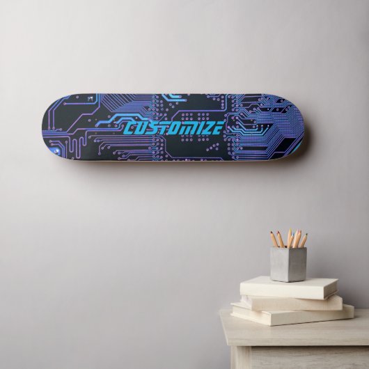 Geek Out Custom PCB Blauw Elektronische Circuit Bo Persoonlijk Skateboard (Muurkunst (Horizontaal))