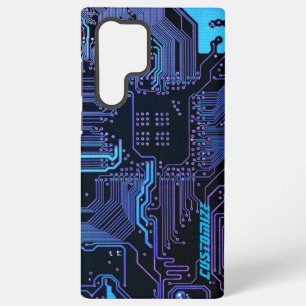 Geek Out Custom PCB Blauw Elektronische Circuit Bo Samsung Galaxy Hoesje