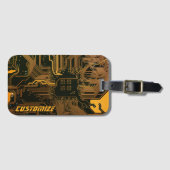 Geek Out Custom PCB Sinaasappel Circuit Board Bagagelabel (Voorkant (horizontaal))
