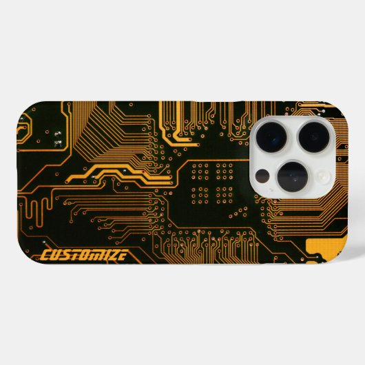Geek Out Custom PCB Sinaasappel Circuit Board Case-Mate iPhone Case (Achterkant (horizontaal))