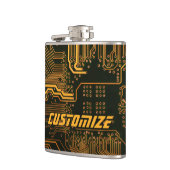 Geek Out Custom PCB Sinaasappel Circuit Board Heupfles (Links)