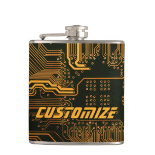 Geek Out Custom PCB Sinaasappel Circuit Board Heupfles