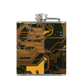 Geek Out Custom PCB Sinaasappel Circuit Board Heupfles (Achterkant)