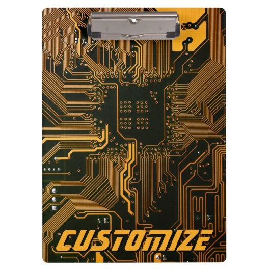 Geek Out Custom PCB Sinaasappel Circuit Board Klembord (Voorkant)
