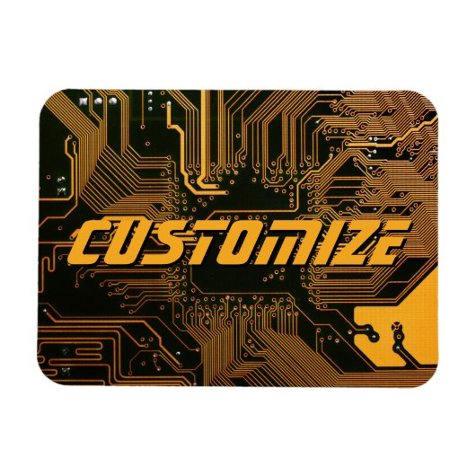 Geek Out Custom PCB Sinaasappel Circuit Board Magneet (Horizontaal)