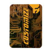 Geek Out Custom PCB Sinaasappel Circuit Board Magneet (Verticaal)