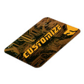 Geek Out Custom PCB Sinaasappel Circuit Board Magneet (Linkerzijde)