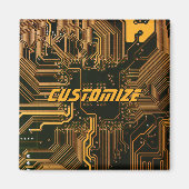 Geek Out Custom PCB Sinaasappel Circuit Board Magneet (Voorkant)