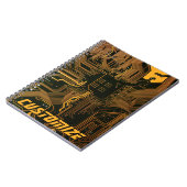 Geek Out Custom PCB Sinaasappel Circuit Board Notitieboek (Linkerzijde)