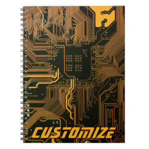 Geek Out Custom PCB Sinaasappel Circuit Board Notitieboek