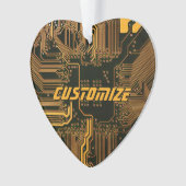 Geek Out Custom PCB Sinaasappel Circuit Board Ornament (voorkant)