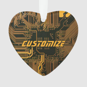 Geek Out Custom PCB Sinaasappel Circuit Board Ornament